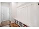Functional mudroom with built-in storage, hooks, and a bench, great for organization at 3505 Aqua Point Pl, Cumming, GA 30041