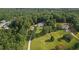 Aerial view of a large home on a sprawling lot with mature trees in a tranquil setting at 450 Ledbetter Rd, Villa Rica, GA 30180