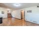 Wide view of the basement, which features light fixtures, an access door, and the staircase at 1737 Fontaine Dr, Jonesboro, GA 30236