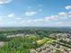 An aerial view showing a residential neighborhood with well-maintained homes, lush green lawns, and tree-lined streets at 6415 Yellow Birch St, Cumming, GA 30040