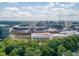 Panoramic aerial view of the city skyline and nearby stadium at 2442 Crescent Park Ct, Atlanta, GA 30339