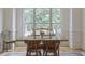 Bright dining room with large windows and hardwood floors and a view to the backyard at 2442 Crescent Park Ct, Atlanta, GA 30339