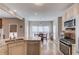 Modern kitchen with stainless steel appliances, granite counter tops and an eat in area at 658 Eight Point Ct, Suwanee, GA 30024