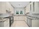 Modern kitchen featuring stainless steel appliances, granite countertops, and white cabinetry at 2830 Alston Drive Se Dr, Atlanta, GA 30317