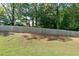 Backyard view featuring a privacy fence and green grass at 3016 Creekside Overlook Way, Austell, GA 30168