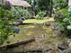 View of a terraced backyard featuring a lush lawn and garden area at 2105 Windy Oak Ct, Lithia Springs, GA 30122