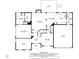Detailed floor plan of the home's first level, highlighting room sizes and layout at 2709 Gentry Dr, Douglasville, GA 30135