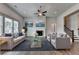 Cozy living room with a decorative fireplace, comfortable seating, and tasteful artwork at 3695 Andover St, Cumming, GA 30028