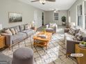 Comfortable living room showcasing a stylish rug and modern furniture at 828 Pinevalley Dr, Forest Park, GA 30297