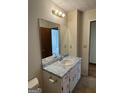 Bathroom with vanity, sink, and mirrored medicine cabinet at 3772 Saddle Ridge Dr, Snellville, GA 30039