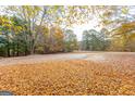Autumn leaves cover the ground of the front yard at 2949 Hog Mountain Rd, Dacula, GA 30019