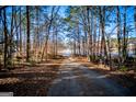 Paved road leads to a tranquil lake with tree-lined shores at 16 Edgewater Dr, Temple, GA 30179