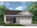Charming home with brick and siding, a well-manicured lawn, and an attached garage provides both curb appeal and convenience at 1479 Trellis Court (Lot 3), Hampton, GA 30228