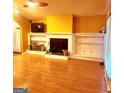 Living room features a fireplace and built in shelving at 6709 Biscayne Blvd, Rex, GA 30273