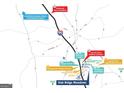 A detailed map highlighting the community's proximity to major highways, shopping, schools, and medical facilities at 753 Myrica Ave, Locust Grove, GA 30248