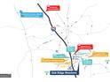 Map highlighting Oak Ridge Meadows location near Hartsfield-Jackson Airport, I-75, and amenities at 749 Myrica Ave # 208, Locust Grove, GA 30248