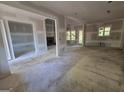 Unfinished living room with fireplace, showcasing a spacious area with ample natural light from multiple windows at Lot C Montannas Way, Moreland, GA 30259