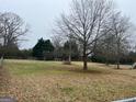 Large backyard with mature trees and a fenced in property line at 1507 Smithfield Dr, Mcdonough, GA 30252