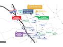 Community map showcasing nearby amenities, schools, hospitals, restaurants, and shopping centers at 564 Whitman Ln # 2017, Stockbridge, GA 30281