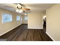 Inviting living room featuring modern flooring, ample natural light, and neutral wall color at 2004 Shamrock Dr, Decatur, GA 30032
