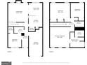 Detailed floor plan showcasing the layout with dimensions of each room on both floors at 4607 Ravenwood Loop, Union City, GA 30291