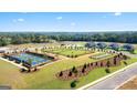 Aerial view of the community amenities including tennis court, bocce ball, and dog park at 745 Myrica Ave, Locust Grove, GA 30248
