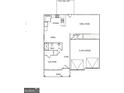 First floor plan featuring kitchen, dining, flex room, and two-car garage at 1653 Sungrown Way, Mcdonough, GA 30253