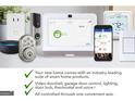 A suite of smart home products including security system, video doorbell, garage door control and thermostat at 624 Kimberwick Dr, Locust Grove, GA 30248