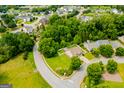 Aerial view of house surrounded by a neighborhood with mature trees and sidewalks at 101 Deer Park Dr, Carrollton, GA 30116