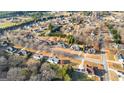 Expansive aerial view of homes with mature trees and lush green lawns defining neighborhood boundaries at 263 Caitlyn Dr, Hampton, GA 30228