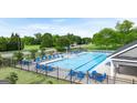 Inviting community pool with lounge chairs, perfect for relaxation and outdoor enjoyment at 1716 Goodwin Dr, Hampton, GA 30228