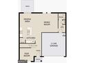 First-floor plan showcasing the kitchen, dining area, living room, flex room, and two-car garage layout at 2369 Argento Cir, Dacula, GA 30019