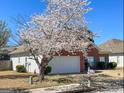 Charming one-story red brick home with well-manicured lawn, flowering trees, and a two-car garage at 325 Autumn Glen Cir, Fayetteville, GA 30215