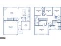 Floor plan featuring first and second floor with four bedrooms, a flex room and a two-car garage at 596 Whitman Lane # 2025, Stockbridge, GA 30281