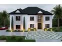 Elegant two-story home showcasing a white brick exterior, complemented by a well-manicured lawn and driveway at 2700 Antioch Ne St, Conyers, GA 30013