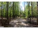 Scenic tree-lined driveway leading to a charming home, framed by lush greenery and a rustic gate at 206 Pine Cedar Cir, Brooks, GA 30205