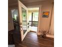 Bright entryway showcasing a decorative front door, a 'Welcome' mat, and view to the front porch at 15 Perthshire Dr, Peachtree City, GA 30269