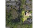 Aerial view of property with 0.40 acre lot lines outlined in yellow at 1275 Mill Shyre Way, Lawrenceville, GA 30043