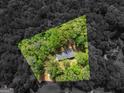 An aerial view of the property and surrounding lush, wooded acreage at 50 Ridgeview Dr, Jonesboro, GA 30236