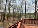 View from the deck, overlooking a serene wooded area, offering privacy and a connection with nature at 602 Springharbor Dr, Woodstock, GA 30188