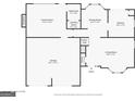 Downstairs floorplan includes living room, kitchen, and garage at 3913 Landgraf Cv, Decatur, GA 30034