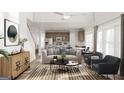 Inviting living room featuring an open concept design, vaulted ceilings, and tons of natural light at 1205 Trombone Way # 3, Mcdonough, GA 30252