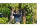 An aerial view of the home's roof surrounded by mature trees offering lots of shade at 2228 Emory Sw St, Covington, GA 30014