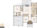 Layout of the home's first floor, including kitchen, dining, living, garage, and bedroom spaces at 162 Aylesbury Blvd, Mcdonough, GA 30252