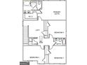 Floor plan of the second story showing bedrooms, bathrooms and closets at 5314 Tolar Rd # 23, South Fulton, GA 30213