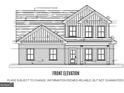 Detailed architectural drawing of the proposed home's facade showing design and window placement at 1916 King Mill Rd, Mcdonough, GA 30252