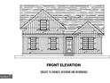 Detailed front elevation blueprint of a charming home design with windows and siding at 1926 King Mill Rd, Mcdonough, GA 30252