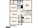 Upper level floor plan includes four bedrooms, including primary suite, gameroom, laundry and two baths at 4506 Sunrise Rdg, Covington, GA 30016