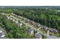 Neighborhood aerial showcasing mature trees and well-maintained homes in a suburban setting at 2750 Brentwood Estates Ct, Cumming, GA 30041