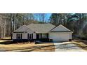 Charming single-story home with gray siding, black shutters, and a well-manicured front yard at 344 Dylan Way, Mcdonough, GA 30252
